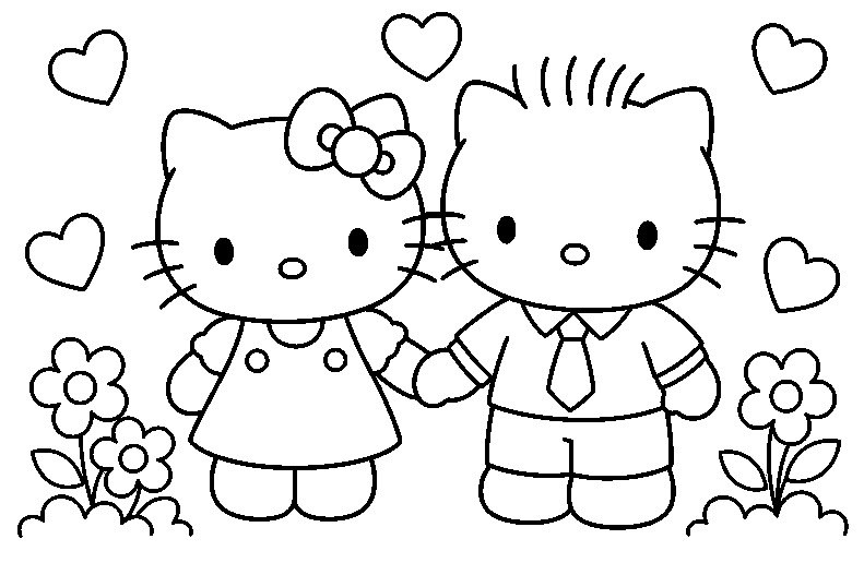 Dear Daniel Hello Kitty coloring page line art